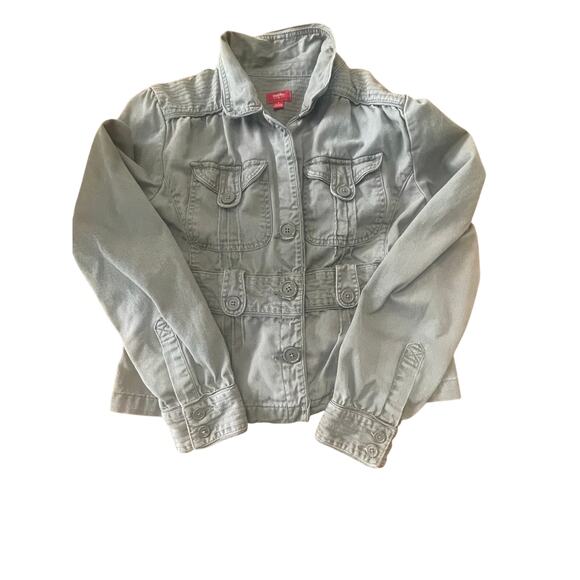 Mossimo  Women's Y2k/  Cargo Fitted Jacket Sz LG  Pockets Button Up - Picture 11 of 13